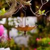 1Pc Outdoor Hanging Bird Feeder Tray Umbrella-Shaped Iron Feeder & Water Bowl For Garden Courtyard Backyard Hummingbird Feeder