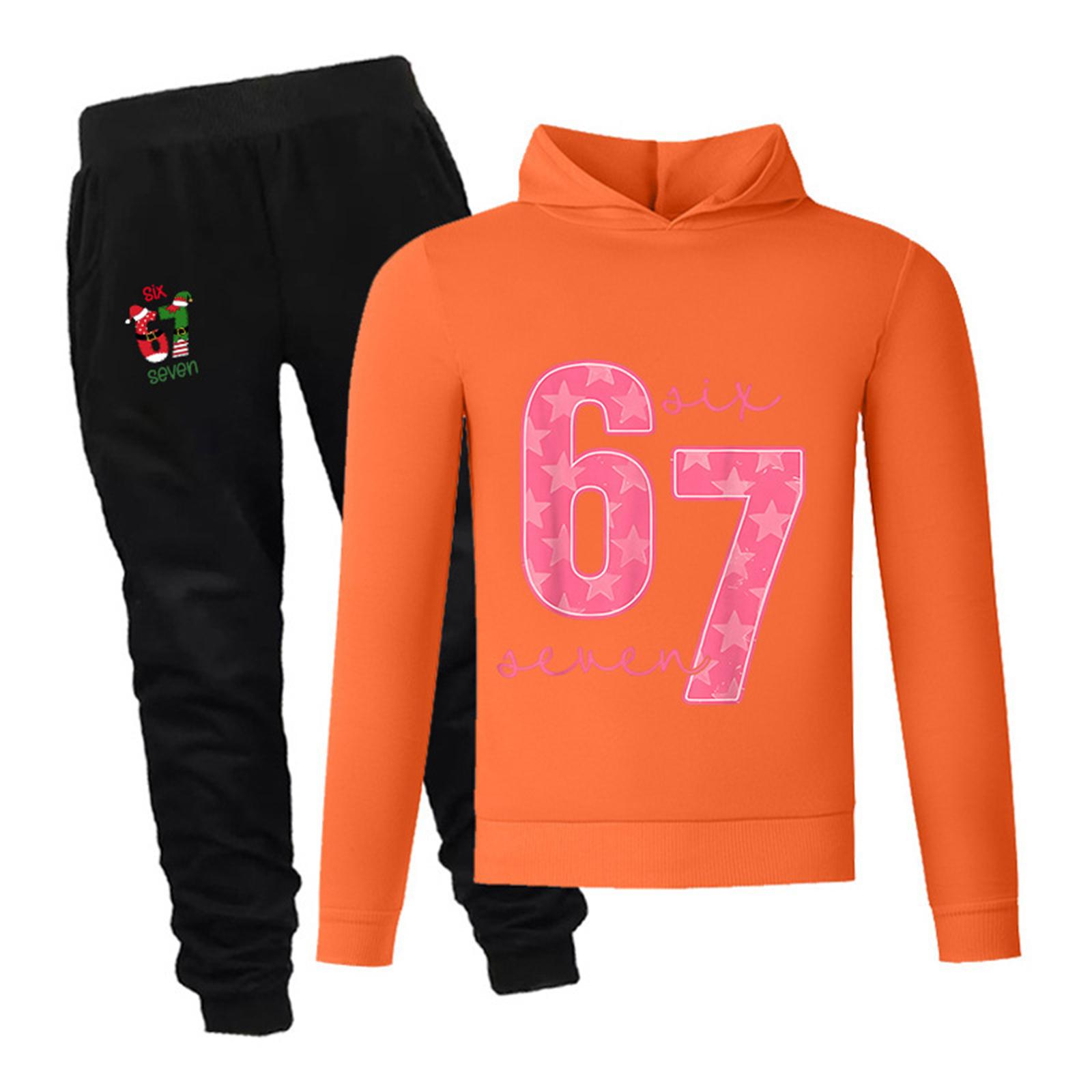 

Children s Long-sleeved Loose-fitting Pullover With Letter Print Set 130 шафрановий