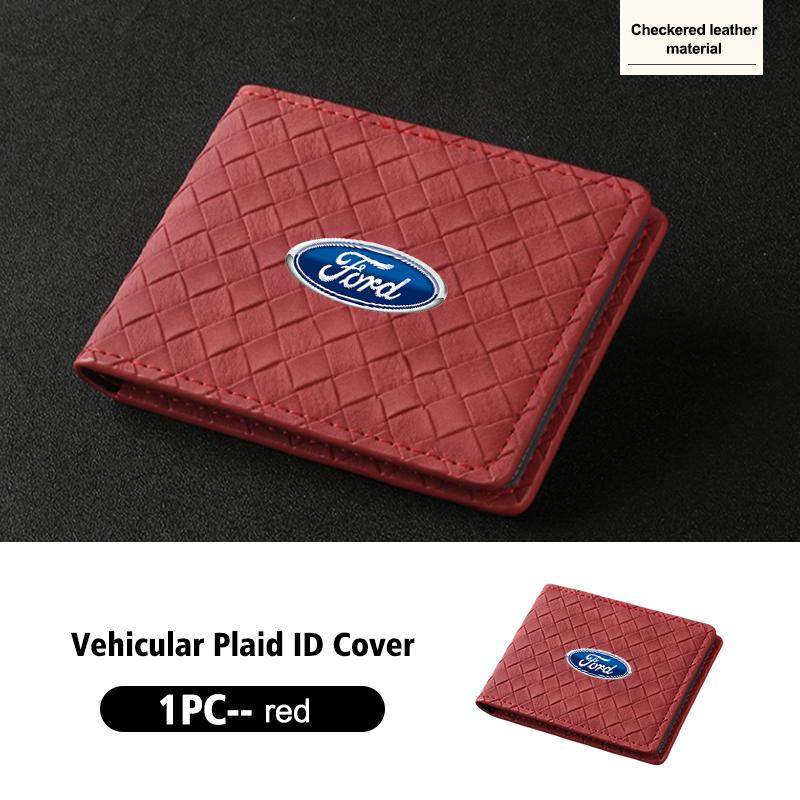 EFOS1 Suede Car ID Cover Vehicular Plaid Card Protector Wallet For Ford Fiesta Ranger Mondeo Escape Ecosport Fusion Explorer