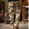 2024 New Winter Cargo Pants Men Multi-Pockets Drawstring Fleece Liner Thick Warm Overalls Joggers Casual Cotton Thermal Trousers