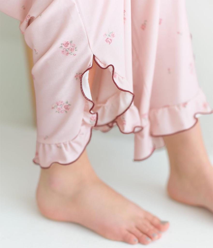 Peach John Soft Floral Short Stylish Summer Flared Cut and One Size Loungewear, Print, Sleeves, Cute, Pajamas, Sewn, Pink,