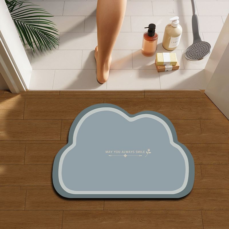 Bathroom Floor Mat Toilet Shower Bath Soft Diatom Mud Clouds Cartoon Non-slip Mat Household Absorbent Mat Foot Mat