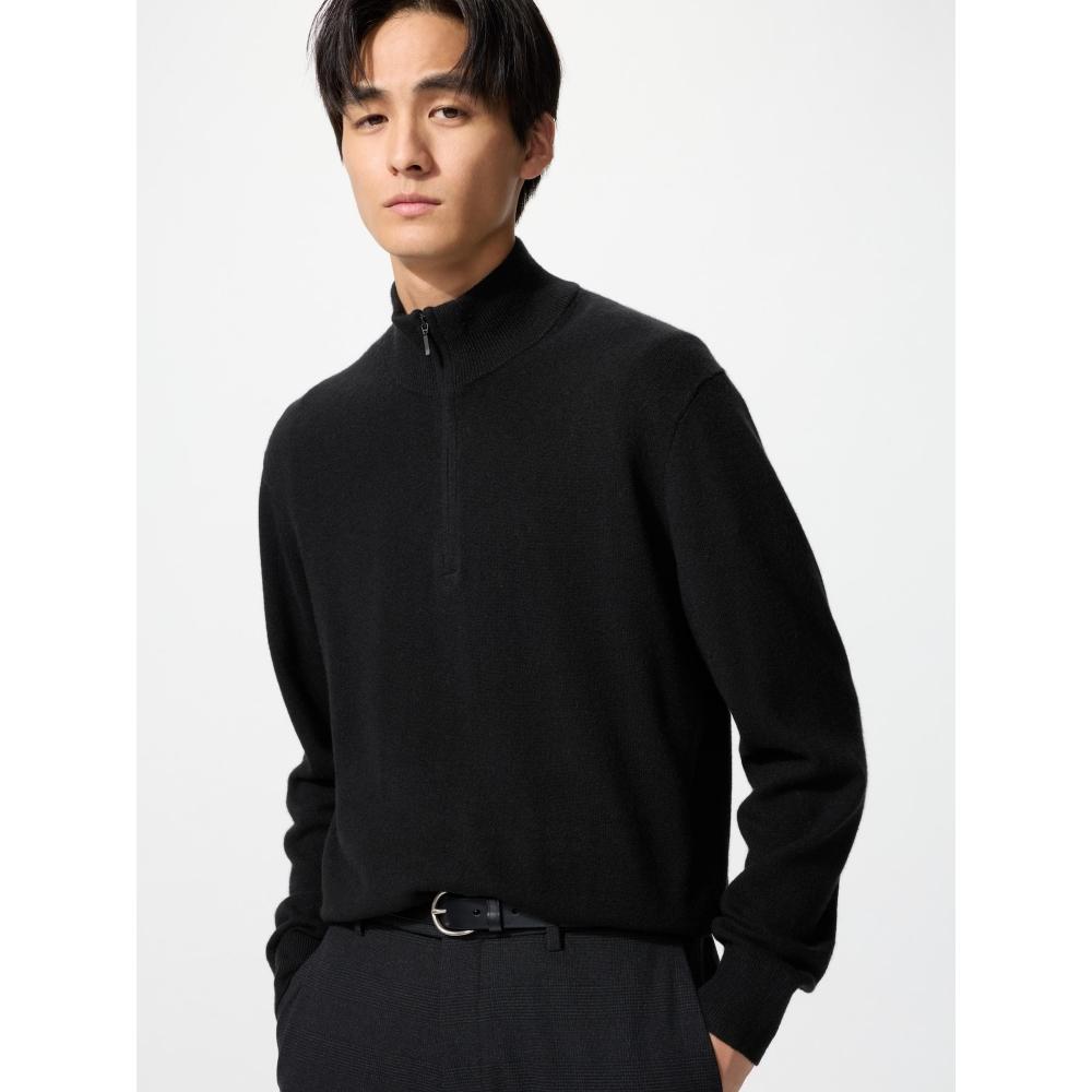 Uniqlo Japanischer Kaschmir Pullover mit halbem Reißverschluss