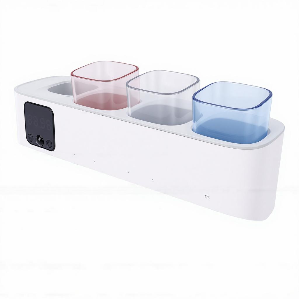 Electric Toothbrush Clean Holder Wall Mounted LED Display Rechargeable Toothbrush Cleaner Holder with 5 Slots for