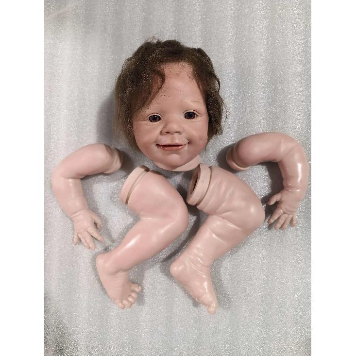 NPK 20inch April Awake Finished Painted Doll Kit Lifelike Soft Touch DIY Toy Cute Doll Parts 50cm белый