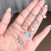 Set Super Immortale da Cinque Pezzi~ Collana Design Principessa Pietra di Luna Lusso Leggero Semplice Versatile Catena per il Collo Nicchia Catena Clavicola Squisito