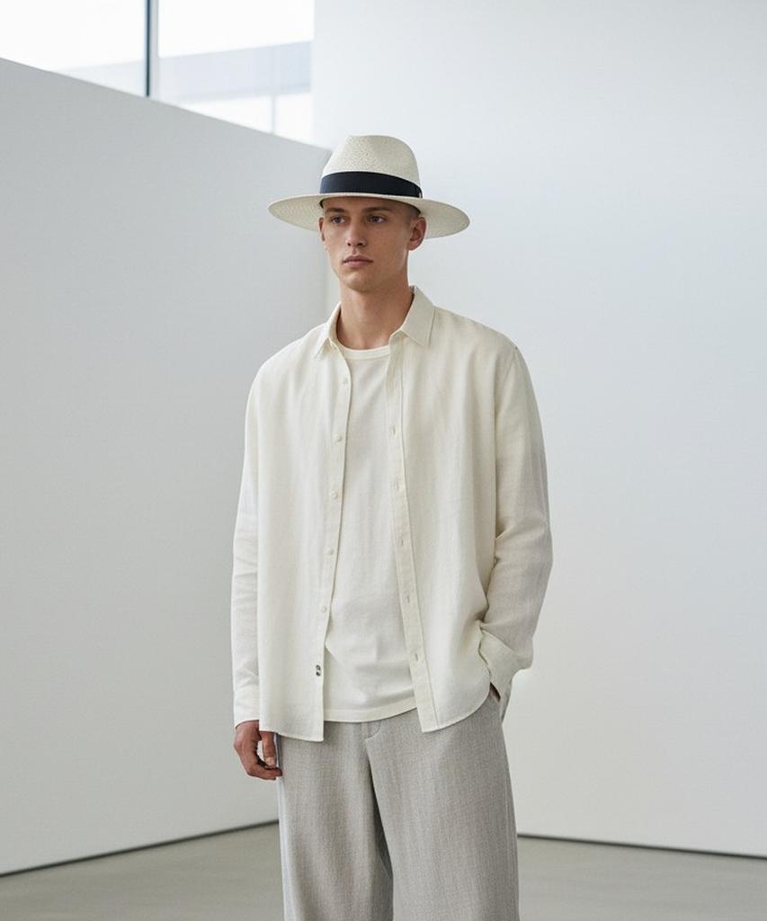 Yunibeosyeolkemiseuteuli Swing Bk Line White Fedora Summer Fedora