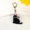 2D Flat Acrylic Cat Charm Keychain Pendant Black Cat Hanging