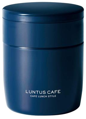 Asvel Insulated Lunch Soup Bottle SR300 with Cold A3218 Box, Spoon, 300ml, Navy, Fruit,