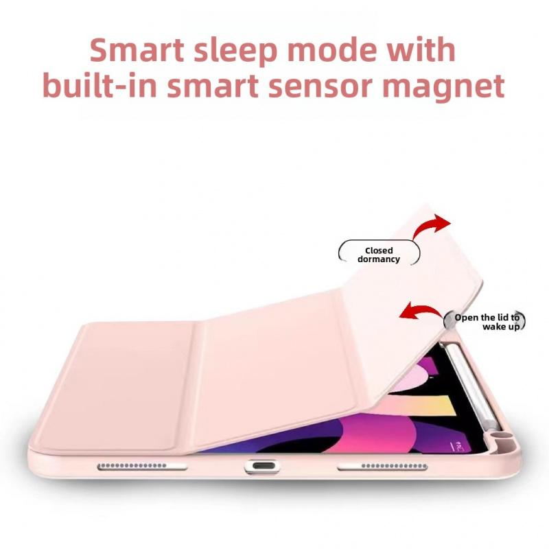 For iPad 10th pen slot protective case Air45 acrylic hard shell Pro11 transformable Y-fold leather cover MIN I6
