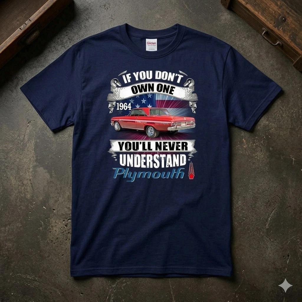 1965 Plymouth Classic Auto T Shirt Garage Gift Tee XXL