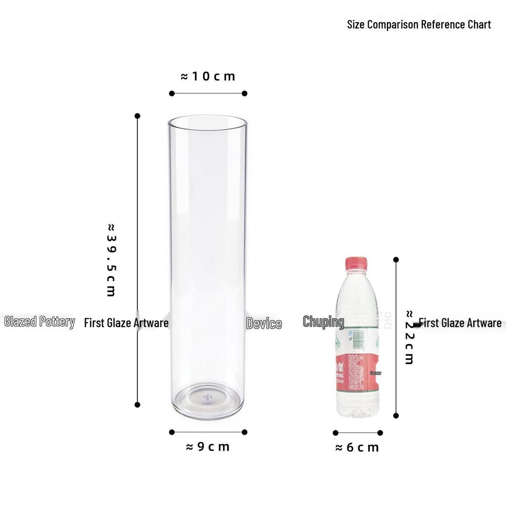 Large Transparent Anti-Drop Flower Vase for Lucky Bamboo - Plastic Imitation Glass Hydroponic Container