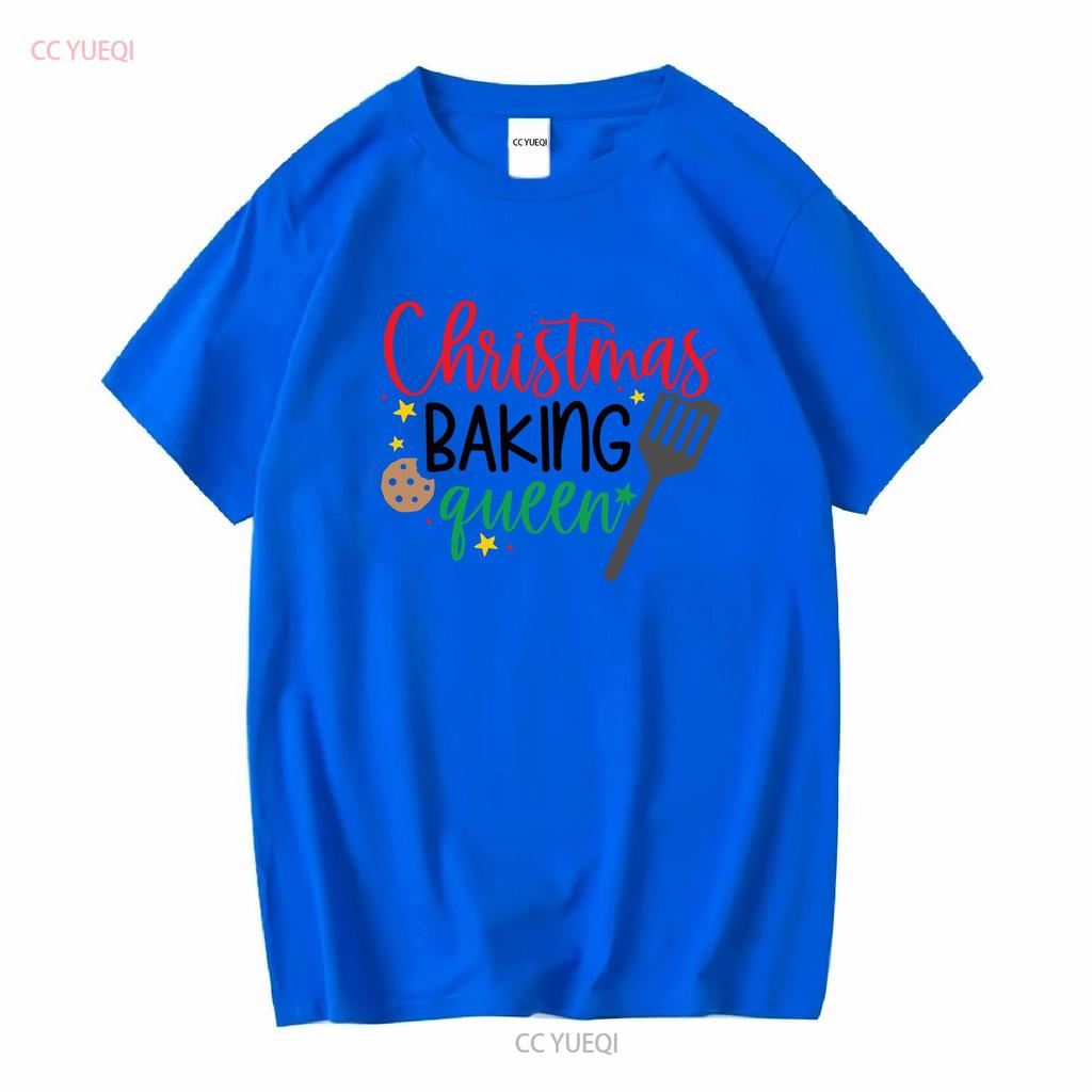 Christmas Baking Queen T Shirt Merry Funny Outfit For Her long or short sleeves vintage Washed Soft Stylish Casual Slightly