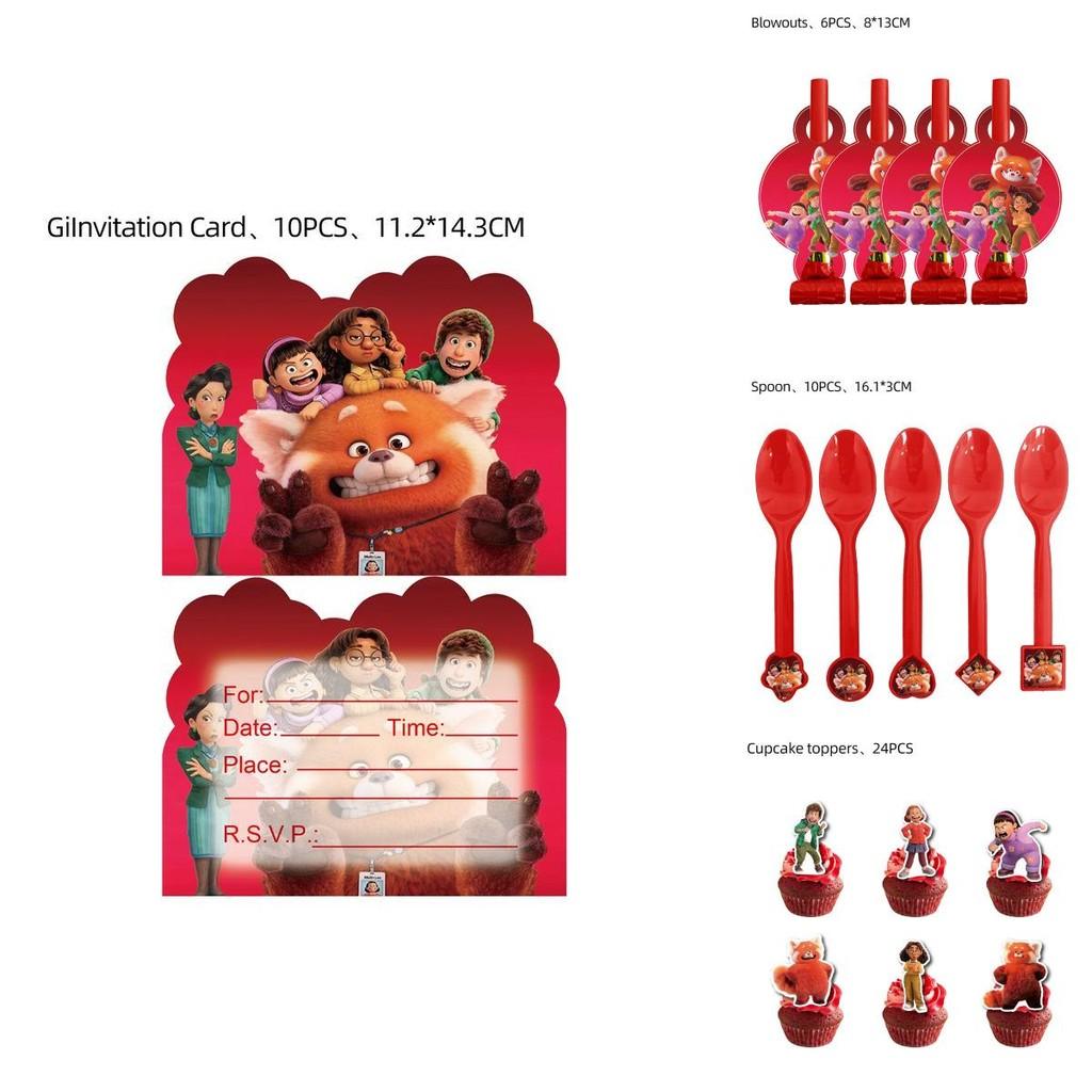 Turning Red Birthday Party Set With Adorable Cartoon Decorations And Surprises