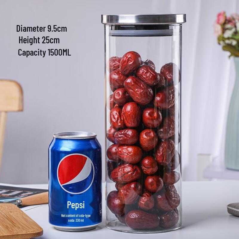 Airtight Glass Storage Jars with Stainless Steel Lids