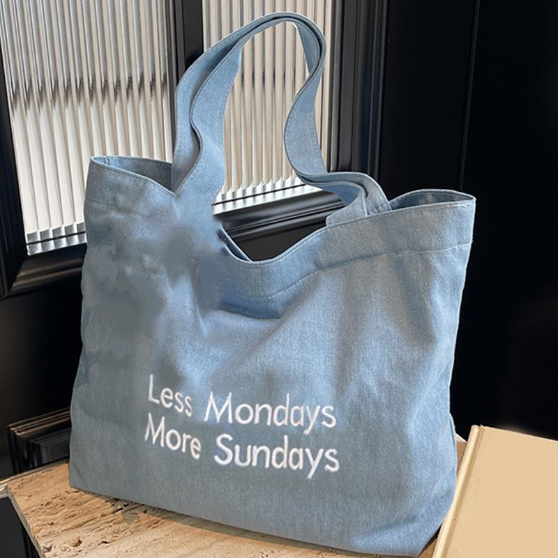 Vintage Canvas Bag Large Capacity Single Shoulder Denim Single Shoulder Tote Bag