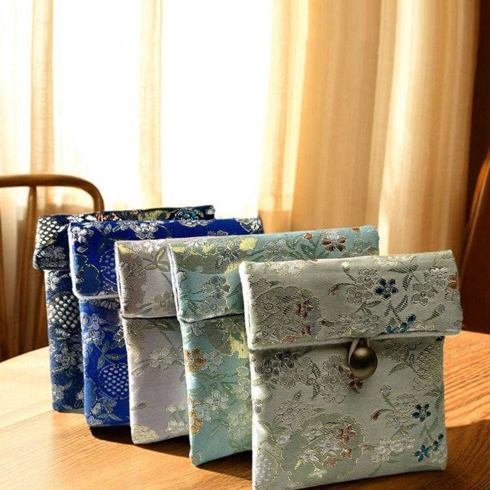 Embroidered Flowers Jewelry Packing Bag Rings Necklace Jewelry Holder Earrings Storage Case  Travel