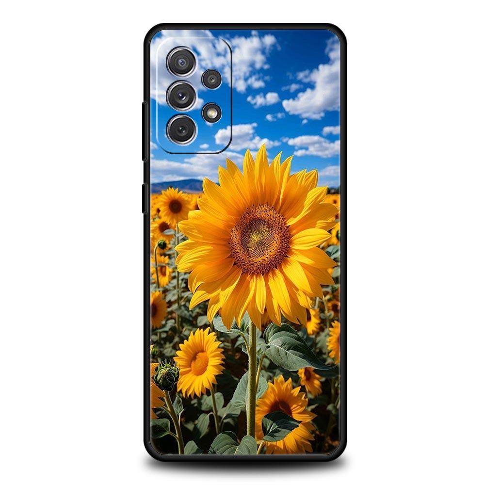 Yellow Sunflower Phone Case For Samsung Galaxy A17 A07 A55 A35 A25 A15 A05 A33 5G A31 A23 A21s A13 A41 A73 A53 A51 A71 A03 Cover
