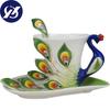 200ML Bone Cna 3D Color Enamel Animal Coffee Cup with Saucer and Spoon Ceramic Afternoon Teacups Drinwkare