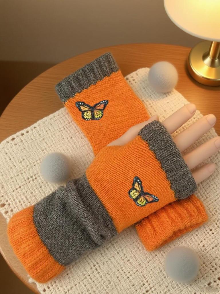 Yanxuan Ladies' Autumn-Winter Knit Gloves with Embroidery