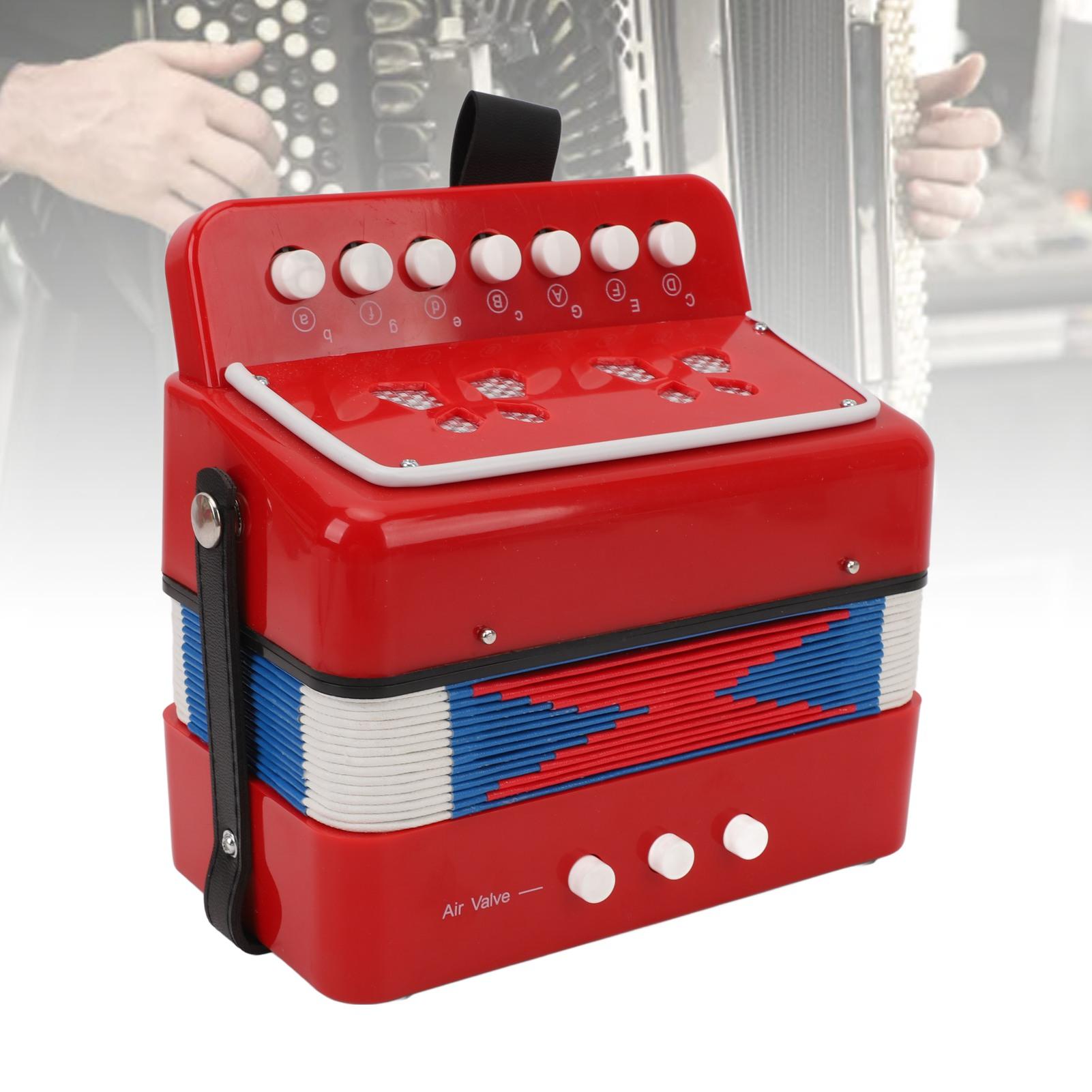 

Kids Accordion 7 Key 2 Bass Button Accordion Music Education Instrument with Belt Buckle