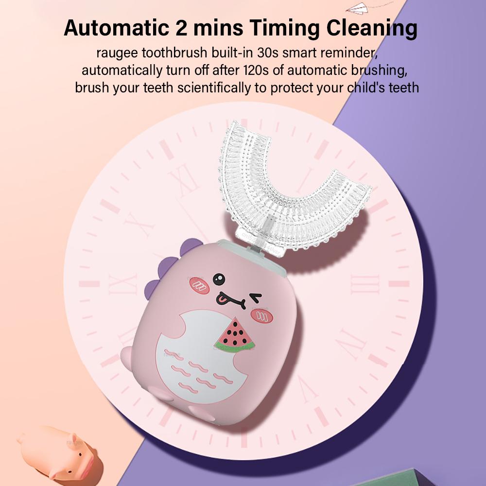 Electric Toothbrush for Children U Shaped Electric Child Toothbrush USB Rechargeable Cartoon Kids Children's Electric Toothbrush