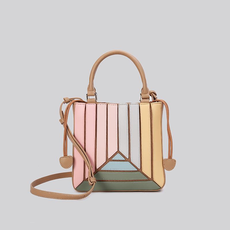 

New Brand Design Panelled Women Handbag Luxury PU Leather Female Shoulder Messenger Bag 2025 Fashion Fold Ladies Party Totes