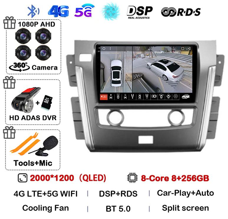 Android 14 Carplay Auto For Nissan Patrol Y62 2010 - 2020 Car Radio Autoradio Multimedia Video Player GPS Navigation Stereo DSP