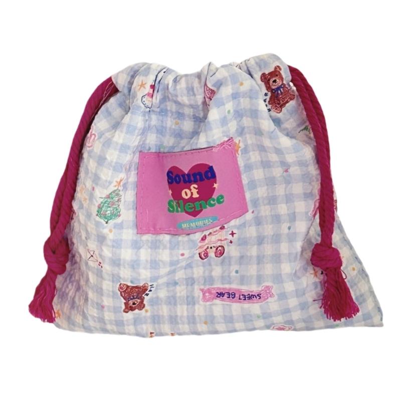 Portable Cosmetic Bag Small Gift Pouch Drawstring Storage Bag Lovely Makeup Bag Gift Bag Multifunctional Storage Pouch