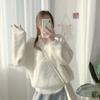 Autumn/Winter Imitation Mink Fleece Sweater for Women Loose Outerwear Pullover V-Neck Top for Women Knitwear Pullover Women