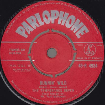 7-Zoll Schallplatte TEMPERANCE SEVEN - Runnin' Wild 45R4934 Parlophone 1962 UK Jazz Gebraucht