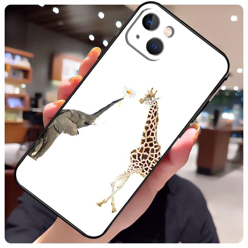 

Cute Cartoon Giraffe Case For iPhone 14 Pro Max 16 15 11 12 13 17 Pro Max mini 15 16 Plus 16e 17 Air Phone Cover iPhone 13