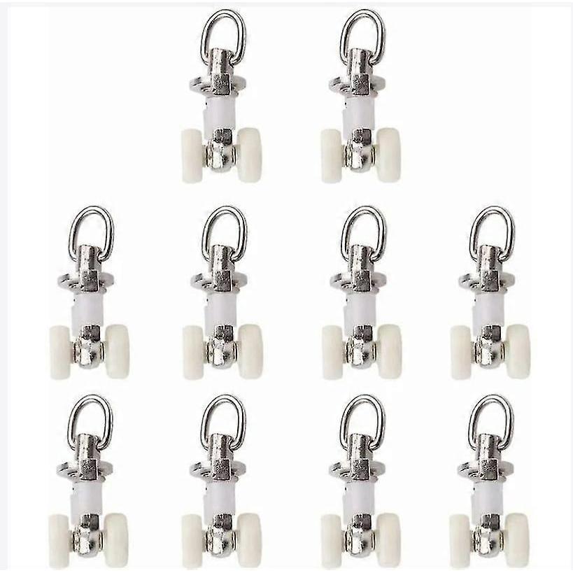 10 Pieces Aluminum Alloy Roller Plastic Twin Curtain Track Glider Rail Rollers