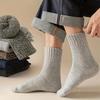 5 Pairs Men's Retro Solid Color Casual Wool Socks Winter Warm Mid Length Sock Ultra Thick Harajuku Men Antifreeze Cashmere Socks