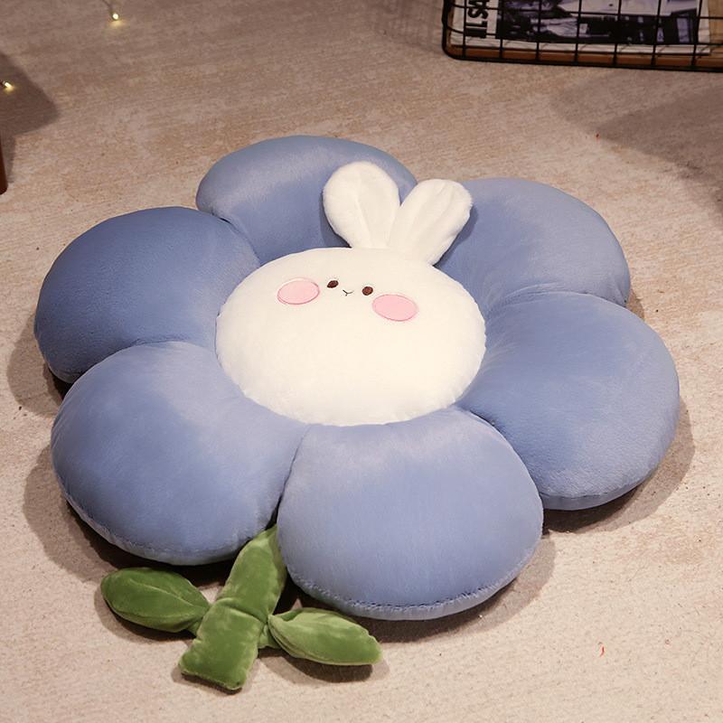 Adorable Pink Rabbit Flower Plush Pillow Soft Toy For Office Seat Cushion And Tatami Mat