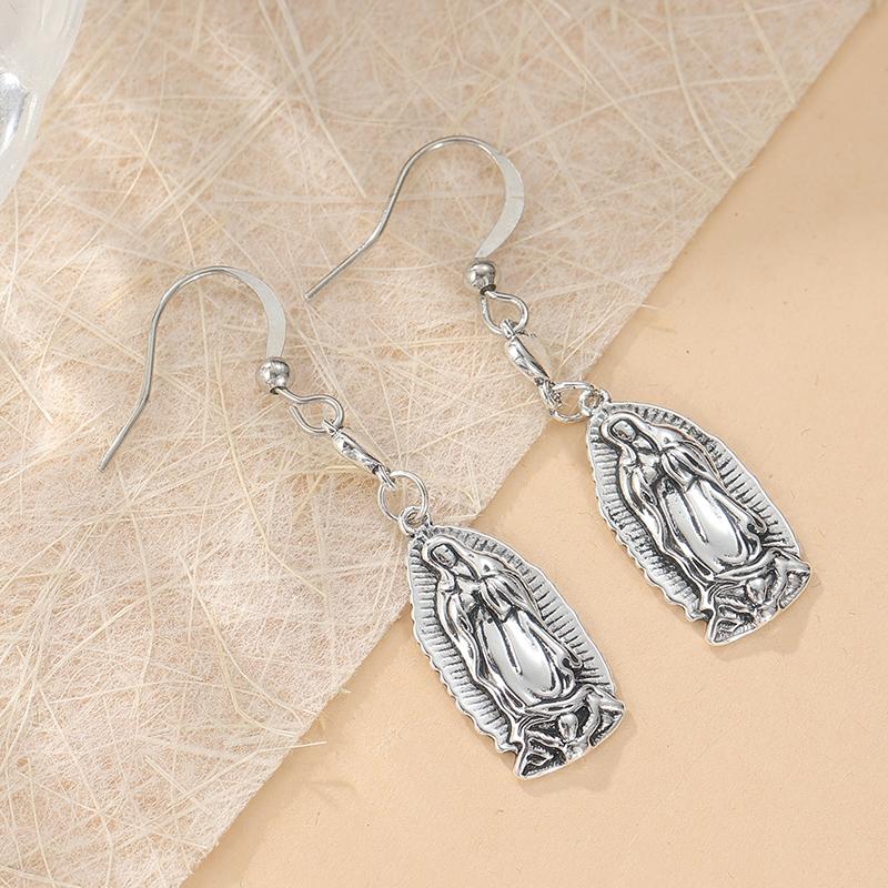 

Ethnic Copper Color Heart Virgin Dangle Women s Earrings Hand Carving Geometry Party Daily Wear