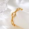 Chunky Stainless Steel Bracelets for Women,Gold Color Handmade Chain Ring Accessories Bracelet,Classic Jewelry Gift