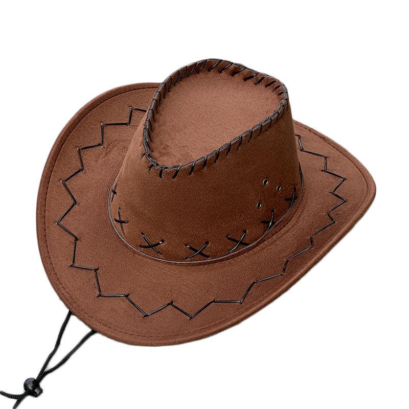 Cowboyhatter for menn og kvinner Solskjerm Gresslandsolhatt Western Cowboyhatt Hatt med bred brem