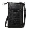 Multi Functional Retro PU Leather Crossbody Bag Alligator Solid Color Mobile Phone Bag Womens Casual Flip Shoulder Bag Wallet