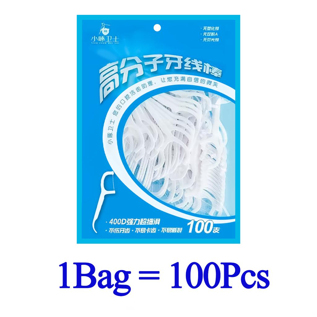 50-1000pcs Portable Dental Floss Sticks Disposable Travel Flossers Oral Care Teeth Clean  for Removing Plaque and Food Leftovers