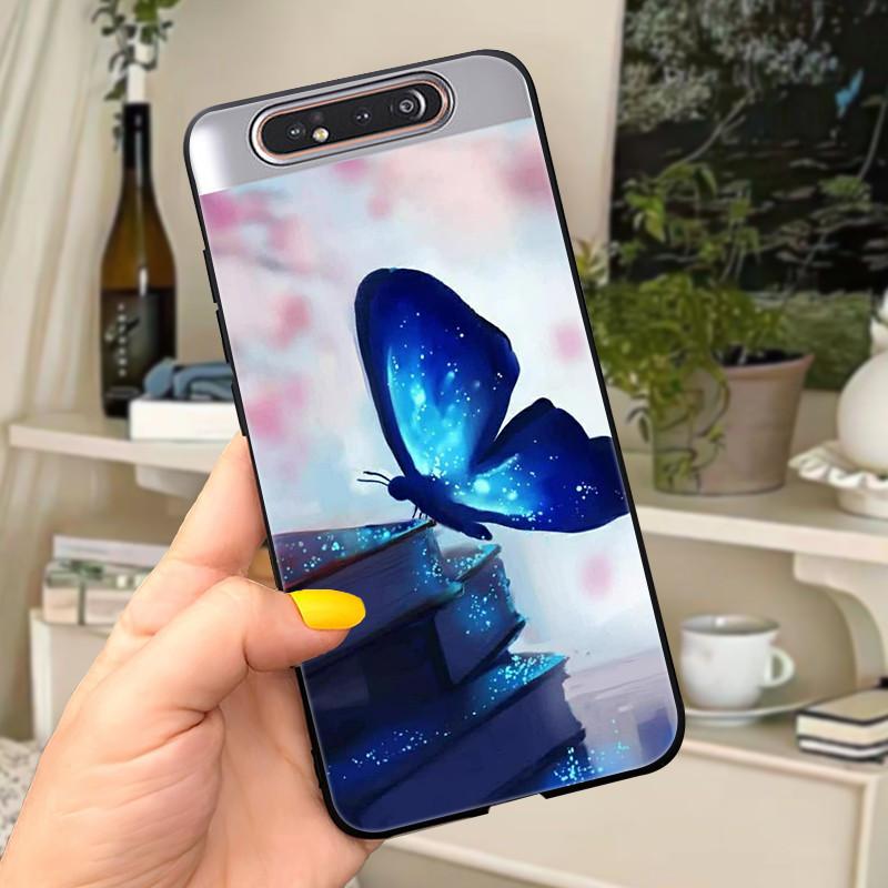 Case For Samsung A80 Case Soft Silicone Cartoon Back Cover For Samsung Galaxy A80 GalaxyA80 A 80 A805 Fundas shell Black coque