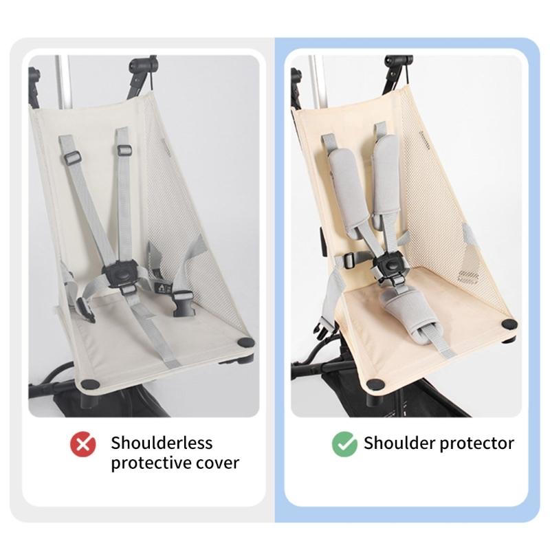 3Pcs Soft Resin Cotton Strollers Cushion Set With Shoulder Pads And Front Crotch Protector For Infant Safety