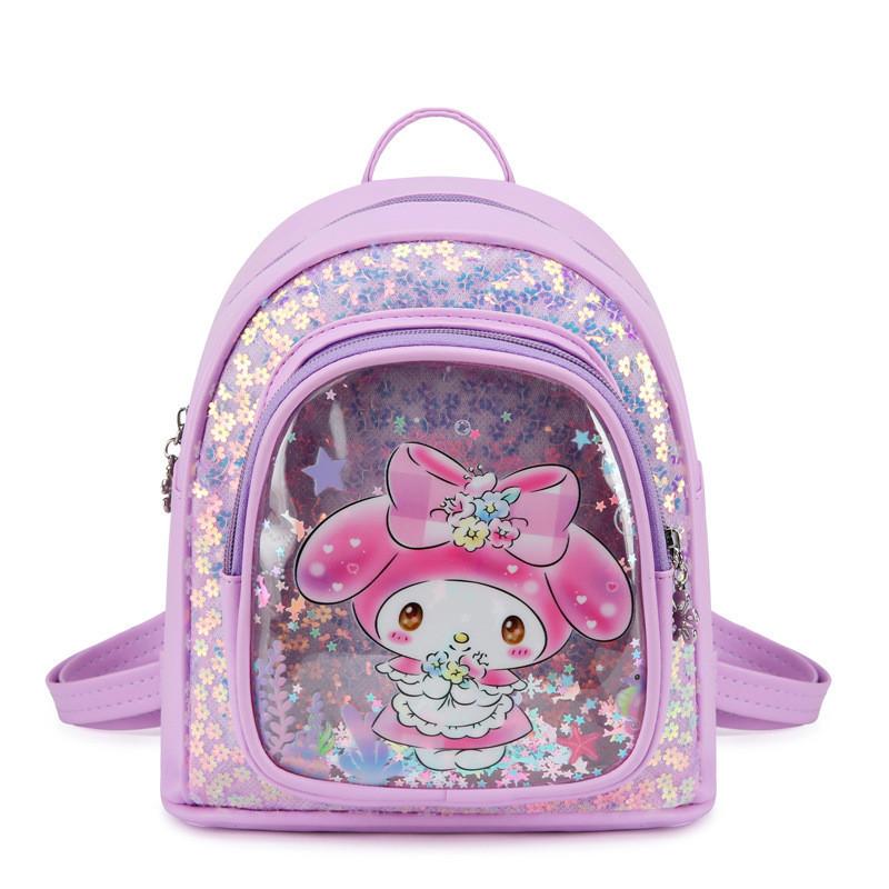 Adorable Cartoon Pu Kids Backpack For Girls School Bag With Cute Kuromi Design
