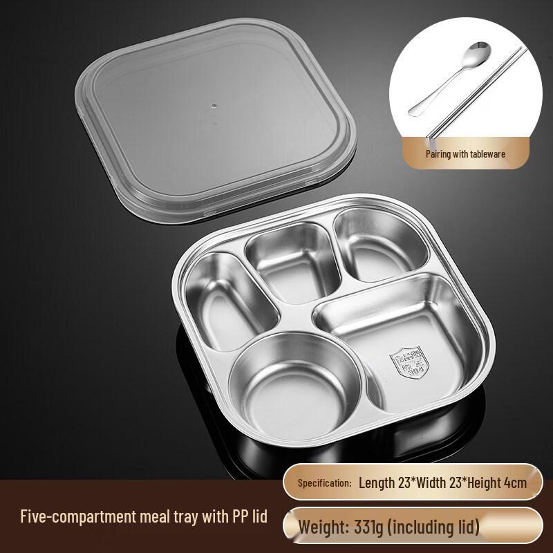 Ruhan 304 Stainless Steel 5-Compartment Lunch Box