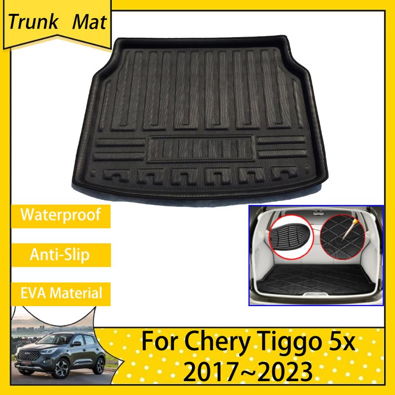

Коврики в багажник автомобиля Chery Tiggo 5x 4 3 Pro DR 5.0 2017~2023 MVM X55 Багажник Грузовой пол EVA Коврик 2019 2020 2022 Автозапчасти чёрный
