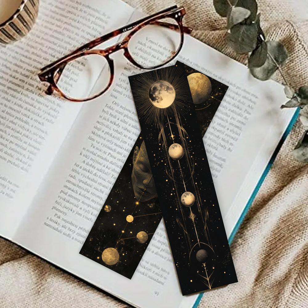 32pcs, Black Gold Series Bookmarks, suitable for back-to-school season, Christmas, Halloween, teachers, readers, and birthdays.