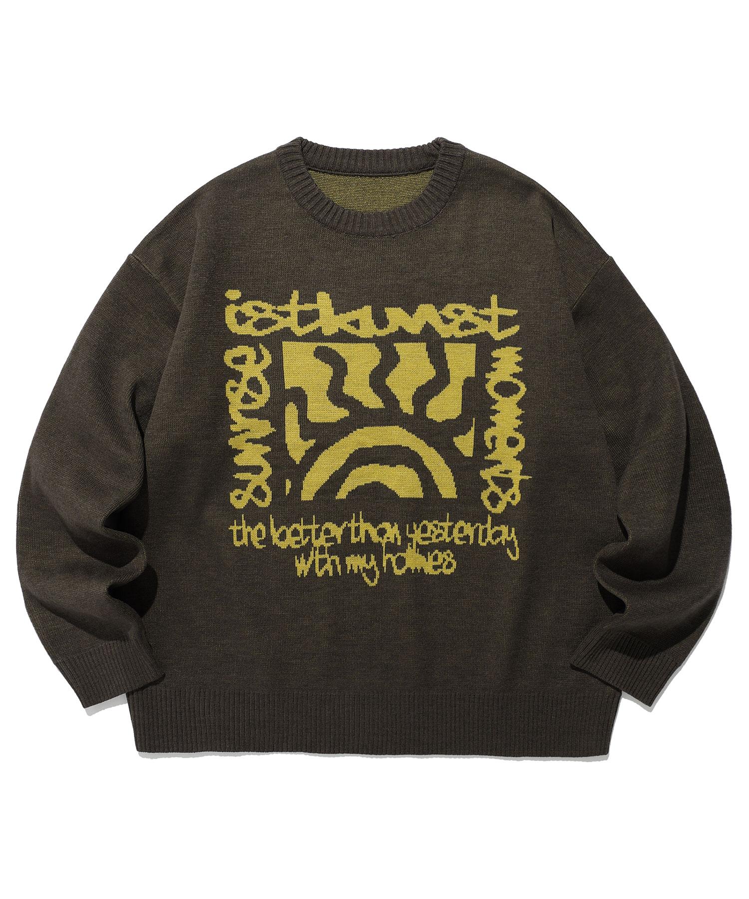 East Coast Sunrise Stamp Knit_Brown(Ik2Dfmk602A) Brown/S