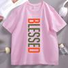 Blessed Tshirt Christian Faith Tee Religious Soft Comfortable Cotton Short Sleeve Tshirt Streetwear Loose Round Neck Clothes