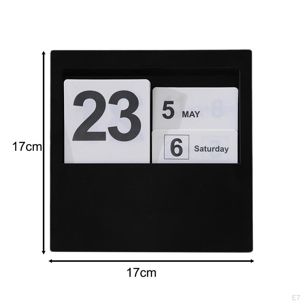 Calendar Decoration Birthday Gift Crafts Ornament Wood Sculpture for Office Cabinet Hallway Table