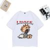 T-shirt Odio le Mattine Unisex DONNE NUOVA Moda Divertente Cartoni Animati Retrò T-shirt Unisex Casual Cotone Manica Corta T-shirt Streetwear